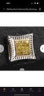 925 Sterling Silver Yellow Diamond Pavé Square Stud Earrings Butterfly Back — photo 3