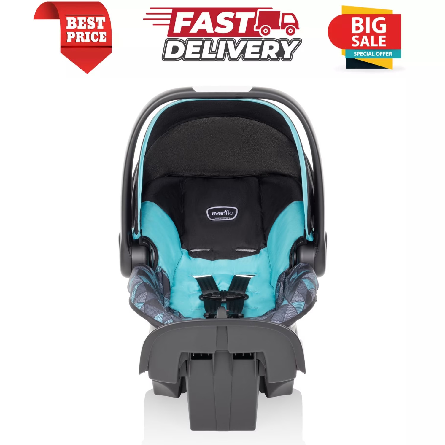 NurtureMax Infant Car Seat, Rear-Facing, Lightweight, Dallas Blue, Safety Handle