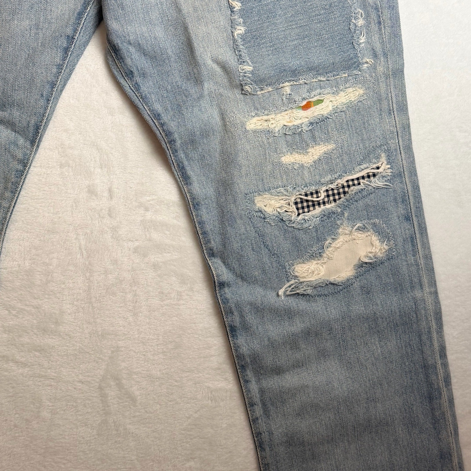 NWT POLO RALPH LAUREN Women's Jeans Size 33 Denim Paint Splatter Avery Boyfriend thumbnail 5