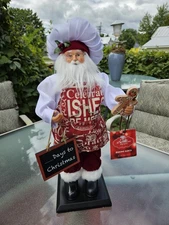 St Nicholas Square 19" Tall Baking Santa Figure W Chalk Board
