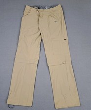 Mountain Hardware Pants Womens 10 Tan Convertible Zip Off Hiking Cargo Nylon