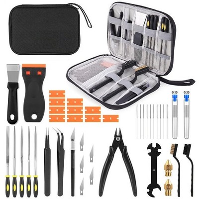 42Pcs 3D Printer Tool Kit with Case 3D Printer Accessories Removing Cleaning Set