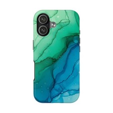 Watercolor Marble-Look Tough Case for iPhone Samsung Impact Resistant Cover