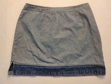 Vintage Route 66 Size 17/18 Junior s Y2K Denim Embroidered Jean Skirt