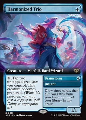 Harmonized Trio / Brainstorm x1 Extended Art Secrets of Strixhaven SOS NM MTG