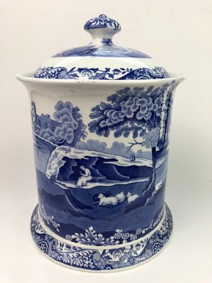 Spode Blue England Italian C1816 Storage Jar Canister 8.5'' (discontinued)