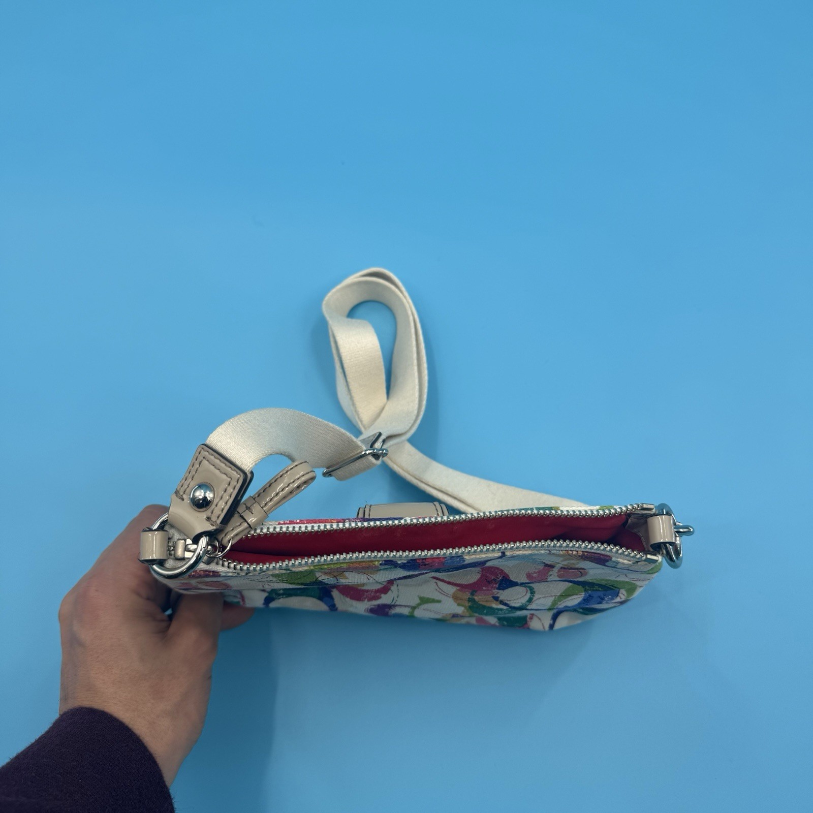 Coach Multicolor Scribble Print Canvas Crossbody … - image 5