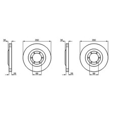 2x BOSCH BREMSSCHEIBEN 280mm BELÜFTET VORNE passend für ISUZU TROOPER OPEL FRONT