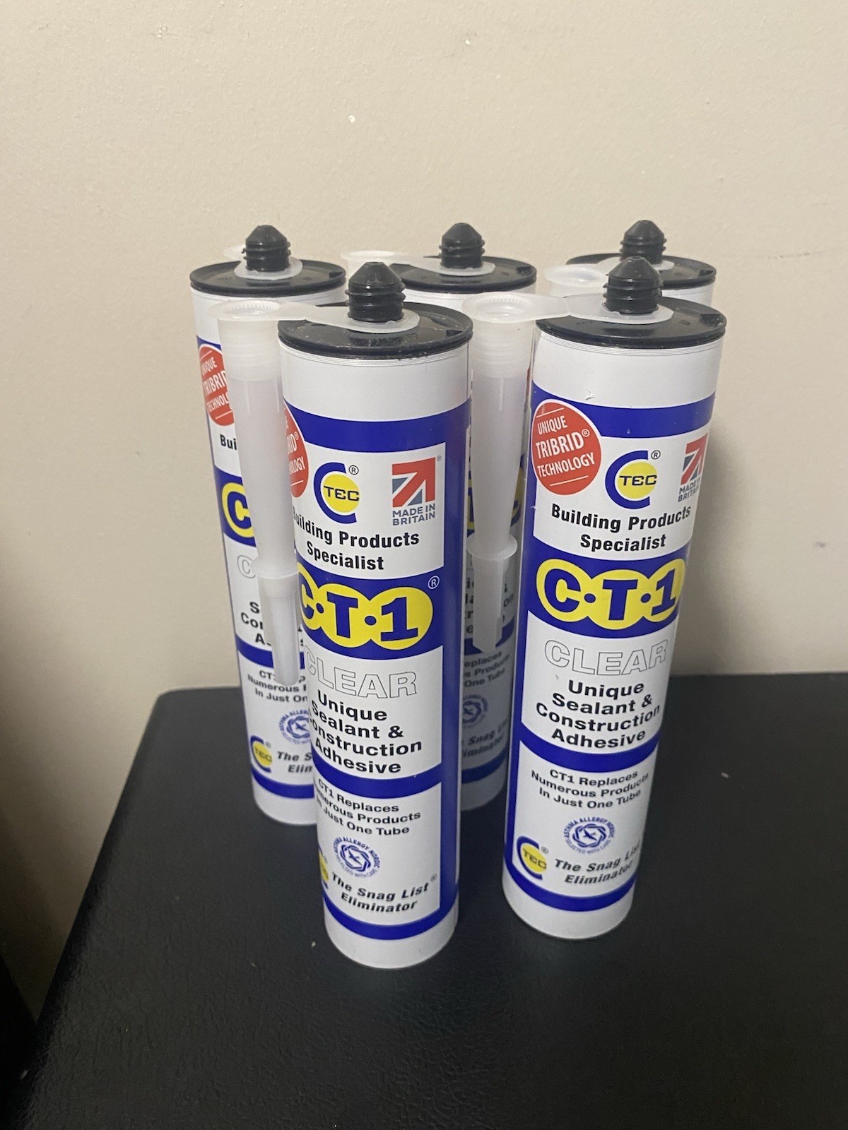 5 X CT1 Sealant & Construction Adhesive Clear 290ml Ctec Snag List Eliminator