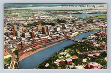 Tampa FL-Florida Aerial Of Town Area Vintage Postcard Standard Postal Post PC