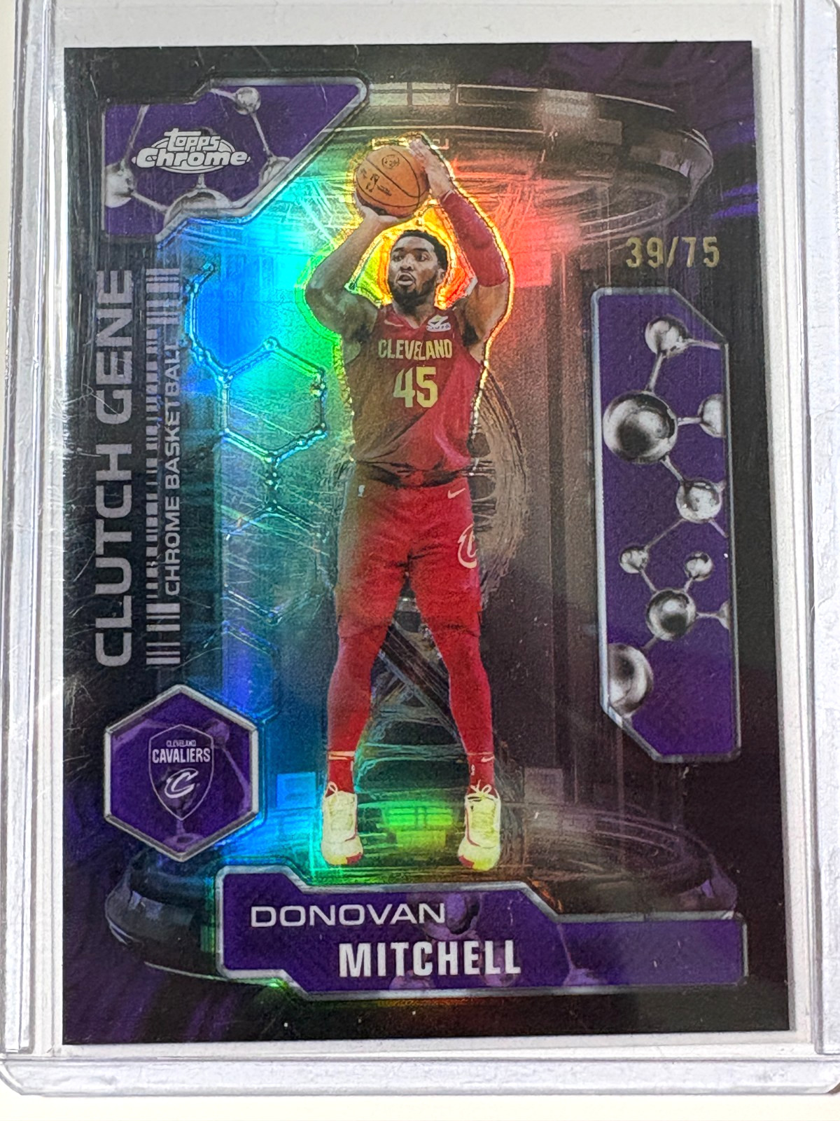 Donovan Mitchell 2025-26 Topps Chrome Clutch Gene Purple Refractors #CG-10 39/75