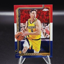 2025-26 Topps Chrome Basketball - TJ McConnell Red White & Blue Refractor Pacers