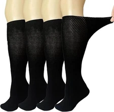 Extra Wide Diabetic Socks 2 Pairs Wide Bariatric Socks Non-Binding Hospital S...