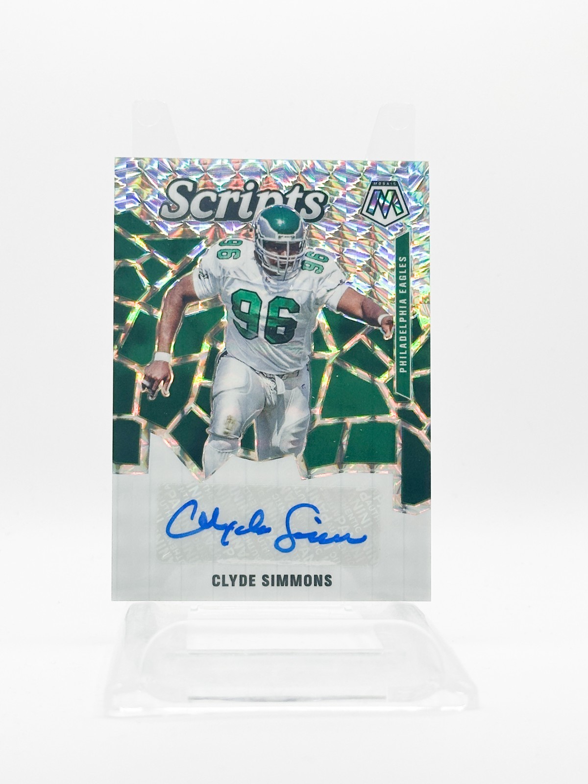 2020 Panini Mosaic Scripts #S5 CLYDE SIMMONS Prizm Autograph Auto EAGLES