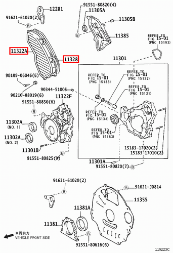 Genuine LandCruiser HZJ79 HZJ78 1HZ 4.2 Diesel Timing Belt Cover w Pad Gasket - Picture 14 of 18