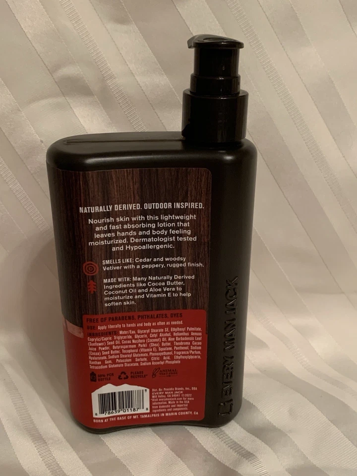 Every Man Jack Cedarwood Hand Body Lotion for Men Dye Free 13.5oz New - Image 3 of 4