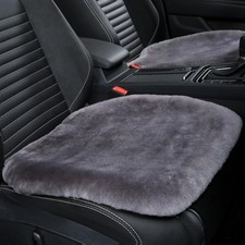 Ogland 2 Pack Fluffy Genuine Warm Fuzzy Sheepskin Car Seat Covers Graphite