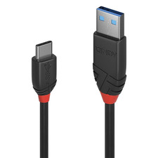 Lindy 1M USB 3.2 Type a to C Cable, 10Gbps, Anthra Line