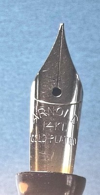 Vintage Arnold fountain pen nib w/ feed and section, fits Parker DuoVac pens.