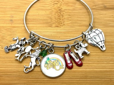 Wizard off OZ Broadway Musical charm bracelet-Stainless steel- Dorothy red shoes