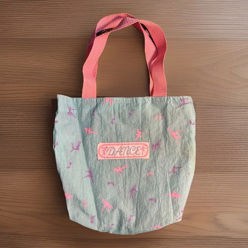 VTG Dance Bag 90s Ballerina Ballet  Pink Teal Retro Y2K Nylon