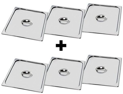 GGM Gastro (6 Stück) Edelstahl GN-Deckel 2/3
