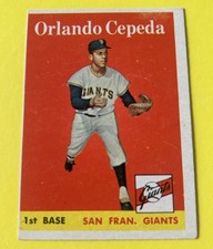 1958 Topps #343 Orlando Cepeda RC EX+ SF Giants Set Break *Jsnicestuff*