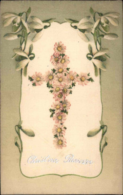 Easter Flower Cross Christ Our Passover Winsch c1910 Vintage Postcard