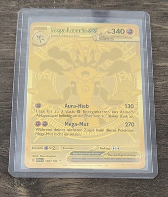 Mega Lucario ex - Mega Evolution 188/132 -Mint - Gold Rare - Pokémon TCG