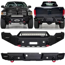 Vijay Steel Frontrear Bumper For 2002-2005 Dodge Ram 1500 Wled Lights D-rings