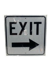 T&R 18”X18" Large Exit Sign with Right Arrow - Reflective, Rust-Free, Waterproof