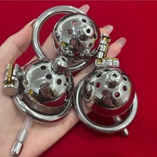 US Metal Chastity Belt Cage Tube 3 Sizes Ring for Male Men Lockable Bondage BDSM