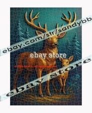 500 piece jigsaw puzzle Forest Deer Family 3D Effect Woodland wildlife