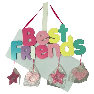 NEW 20" Justice girls wooden PHOTO FRAME Wall Hang hanging room best friends BFF - image 1 of 4