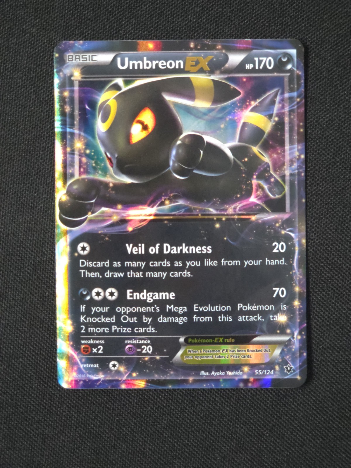 UMBREON EX 55/124 POKEMON 2016 XY FATES COLLIDE