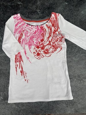Marc Cain T-Shirt Gr N3 / 38. Pink Weiss Ripp