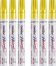 Yellow Paint Markers Pens - Single color 6 Pack 1 Count (Pack of 6), 