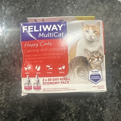   Feliway Multicat, Happy Cats, Calming & Comfort, 2 Pack, Exp 02/2027         