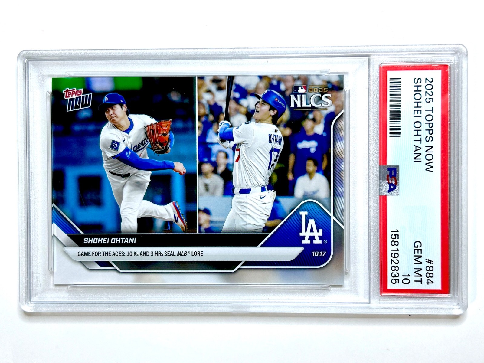 2025 Topps Now SHOHEI OHTANI #884 NLCS - PSA-10 Los Angeles DODGERS
