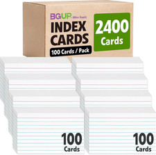 2400 PCS Index Cards Bulk 3X5 Flash Cards for Studying White Notecards Lined Ru