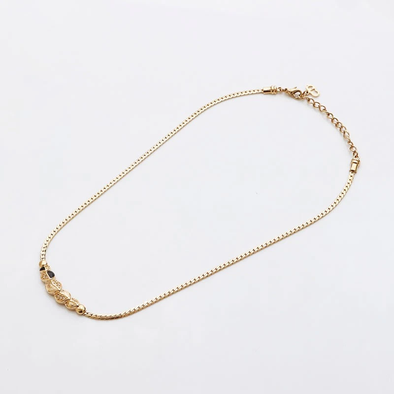 Collana Christian Dior con strass oro WS11396