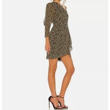 IRO Paris Morello Silk Chiffon Animal Print Dress Black Beige Size 4 / 36