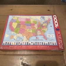 Map Of The USA 1000 piece jigsaw puzzle by Eurographics 19x26