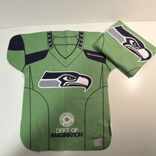 Seattle Seahawks Football Green Black White Rally Towel, set of 2