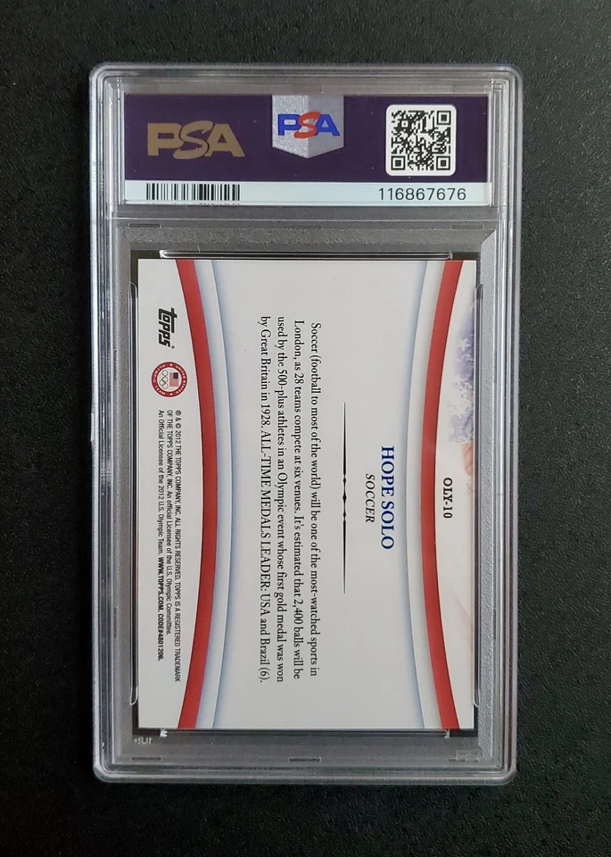 Hope Solo 2012 Topps U.S. Olympic Games of the XXX Olympiad #OLY-10 PSA 9(POP 1) - Image 3 of 4