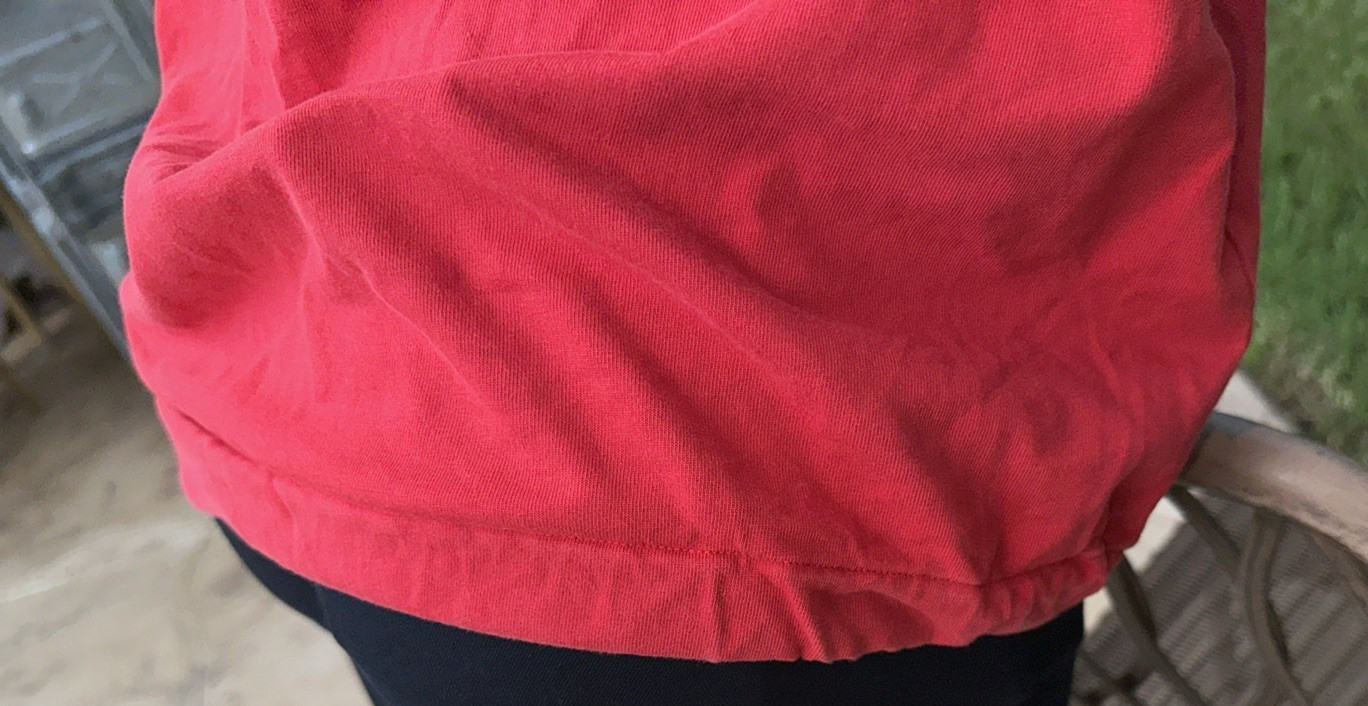 GIVENCHY RED CAP SLEEVE DRAWSTRING BOTTOM DETAIL … - image 13