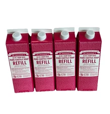 Lot Of 4 Pure Castile Liquid Soap Refill Rose 32 Oz
