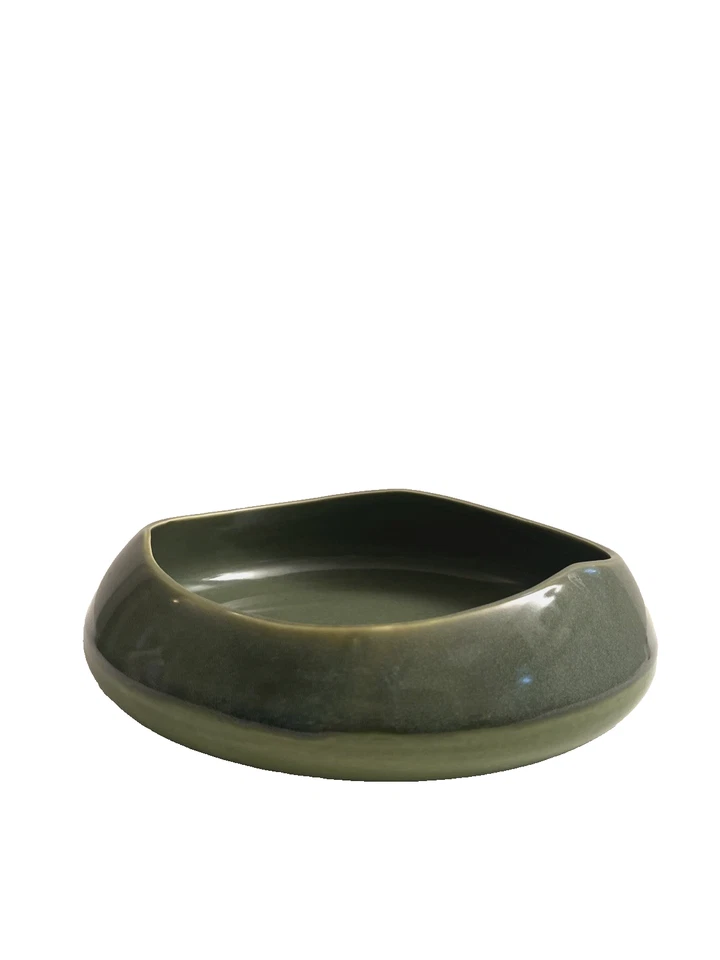 Maceta Bonsai Ikebana de Colección Tazón Suculento Esmalte Verde 12" Borde Ondulado Foto 3 de 4