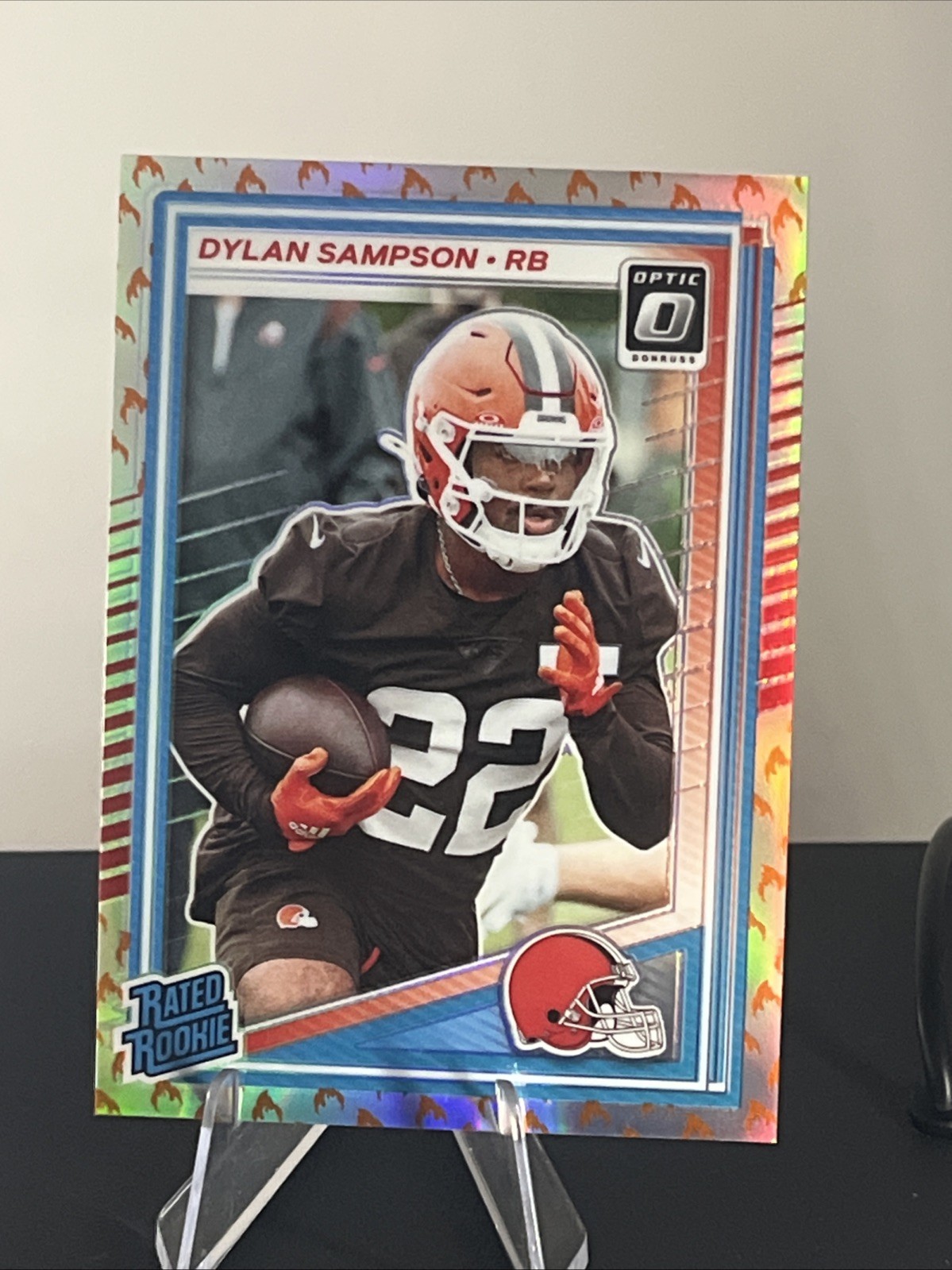 2025 Donruss Optic Dylan Sampson Rated Rookie Fire Emoji Browns #238 (RC)