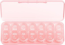 Weekly Pill Box Organizer 7 Day Medicine Storage Case 2 Times a Day Daily AM PM